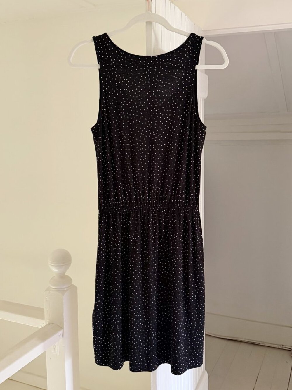 H&M Dot Print Blouson Waist Mini Dress Black/White Size XS - Picture 6 of 9